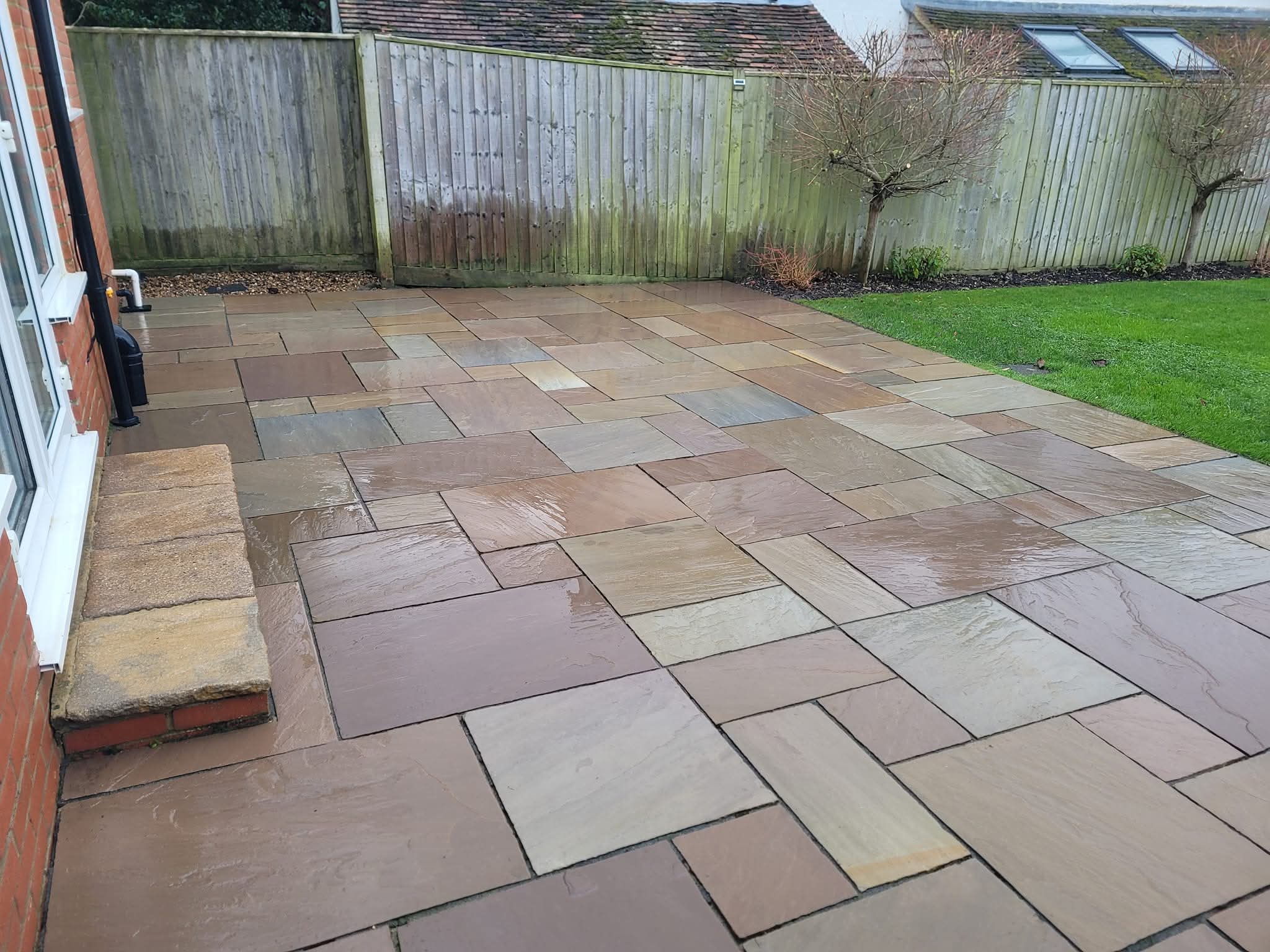 Clean pressure washed patio